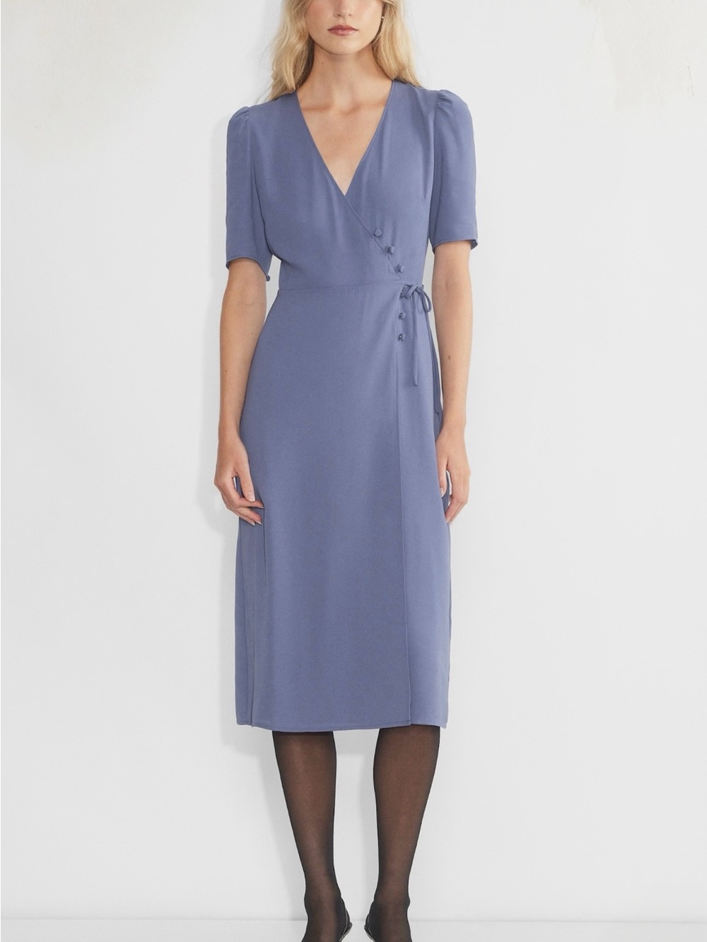 Aritzia Wrap Midi Dress in Periwinkle